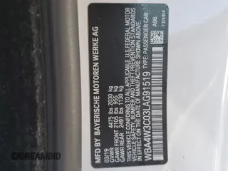 2020 BMW 4 Series 430i with VIN WBA4W3C03LAG91519, listed as a Copart auction lot 81572414 with 95,854 mi miles and Salvage title. Bid and sale history available at DreamBid. Image 12.