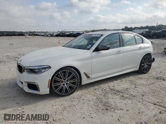 2018 BMW 5 Series M550i xDrive with VIN WBAJB9C58JG464461, listed as a Copart auction lot 53626575 with 62,436 mi miles and Salvage Title. Bid and sale history available at carsss.com. Image 1.