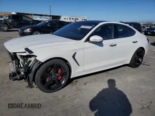 2021 Genesis G70 3.3T z VIN KMTG34LEXMU073395, wystawiony jako Copart lot #43567435 z przebiegiem 149 093 mil mil oraz Szkoda całkowita • Salvage title. Historia ofert i sprzedaży dostępna na DreamBid. Obrazek 1.