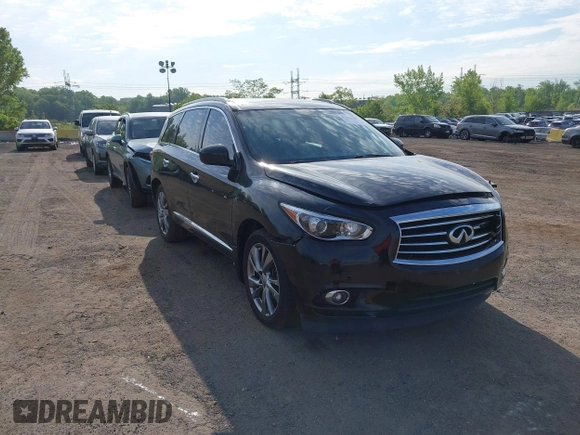 2014 Infiniti QX60 with VIN 5N1AL0MM9EC525598, listed as a IAAI auction lot 42212187 with 146,256 mi miles and . Bid and sale history available at carsss.com. Image 1.