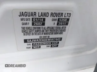 2014 Jaguar XJ with VIN SAJWA2EK8EMV67443, listed as a IAAI auction lot 42483075 with 88,357 mi miles and . Bid and sale history available at DreamBid. Image 9.