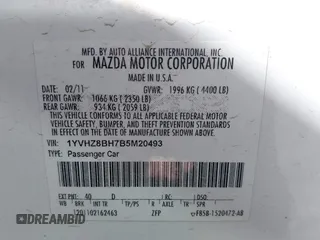 2011 Mazda Mazda6 i Sport with VIN 1YVHZ8BH7B5M20493, listed as a IAAI auction lot 41716704 with 173,162 mi miles. Bid and sale history available at carsss.com. Image 9.