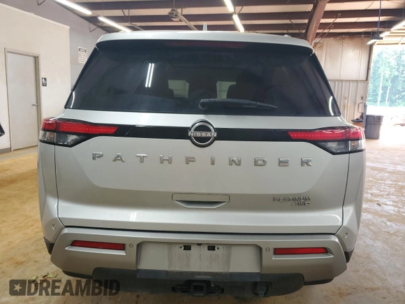 2023 Nissan Pathfinder Platinum with VIN 5N1DR3DK9PC208581, listed as a Copart auction lot 60142655 with 41,442 mi miles and Salvage title. Bid and sale history available at DreamBid. Image 6.
