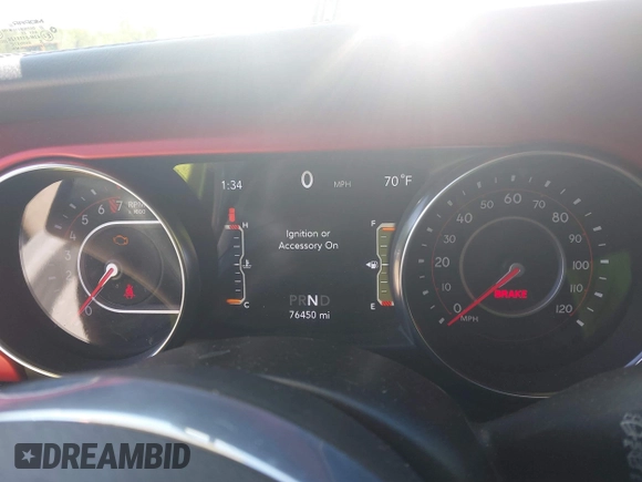 2021 Jeep Wrangler Unlimited Rubicon with VIN 1C4HJXFG5MW586842, listed as a IAAI auction lot 42186683 with 76,450 mi miles and . Bid and sale history available at DreamBid. Image 7.