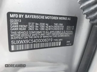 2013 BMW X3 xDrive28i with VIN 5UXWX9C54D0D06319, listed as a IAAI auction lot 42030197 with 79,940 mi miles. Bid and sale history available at carsss.com. Image 9.