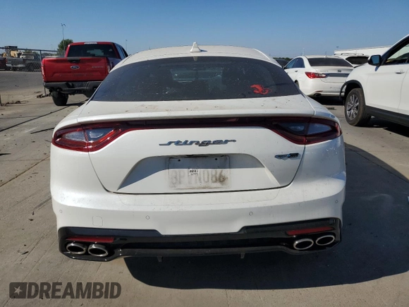2020 Kia Stinger GT-Line with VIN KNAE15LA8L6083745, listed as a Copart auction lot 70219424 with 24,135 mi miles and Salvage Title. Bid and sale history available at carsss.com. Image 6.