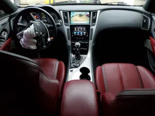 2017 Infiniti Q60 Red Sport 400 with VIN JN1FV7ELXHM701983, listed as a Copart auction lot 84379614 with 44,784 mi miles and Salvage title. Bid and sale history available at DreamBid. Image 8.