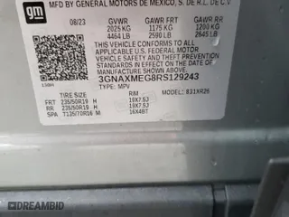 2024 Chevrolet Equinox RS with VIN 3GNAXMEG8RS129243, listed as a Copart auction lot 47058695 with 39,398 mi miles and Salvage Title. Bid and sale history available at carsss.com. Image 14.
