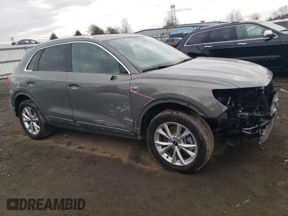 2022 Audi Q3 S line Premium with VIN WA1DECF39N1141117, listed as a Copart auction lot 46456245 with 30,705 mi miles and Salvage Title. Bid and sale history available at carsss.com. Image 4.