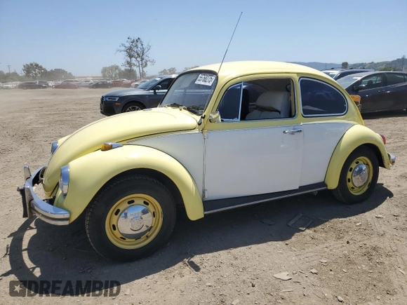 1969 Volkswagen Beetle with VIN 1191032049, listed as a Copart auction lot 55768275 with 6,077 mi miles and Salvage Title. Bid and sale history available at DreamBid. Image 1.