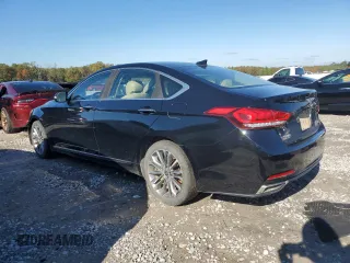 2017 Genesis G80 3.8L with VIN KMHGN4JE9HU194786, listed as a Copart auction lot 79627574 with 153,342 mi miles and Salvage Title. Bid and sale history available at carsss.com. Image 2.