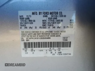 2016 Ford Edge Titanium with VIN 2FMPK3K91GBB06466, listed as a Copart auction lot 82827144 with 108,092 mi miles and Salvage Title. Bid and sale history available at carsss.com. Image 13.