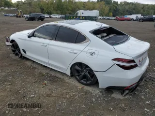 2022 Genesis G70 3.3T with VIN KMTG54TE9NU081676, listed as a Copart auction lot 75188364 with 38,526 mi miles and Salvage Title. Bid and sale history available at DreamBid. Image 2.