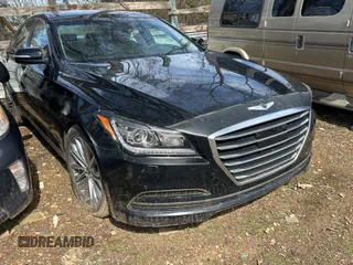 2017 Genesis G80 3.8L with VIN KMHGN4JEXHU192707, listed as a Copart auction lot 51038255 with 96,720 mi miles and Salvage Title. Bid and sale history available at carsss.com. Image 1.