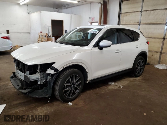 2018 Mazda CX-5 Grand Touring with VIN JM3KFBDM6J0455993, listed as a Copart auction lot 61414275 with 77,570 mi miles and Salvage title. Bid and sale history available at DreamBid. Image 1.