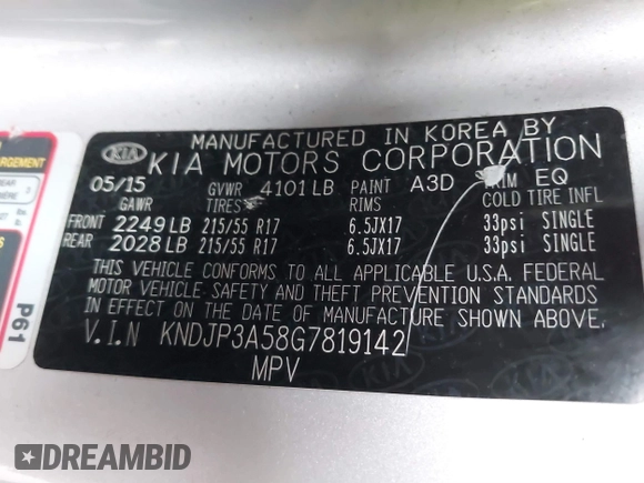 2016 Kia Soul + with VIN KNDJP3A58G7819142, listed as a IAAI auction lot 40432626 with 91,275 mi miles. Bid and sale history available at carsss.com. Image 9.