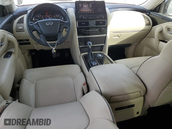 2022 Infiniti QX80 LUXE with VIN JN8AZ2AF9N9743479, listed as a Copart auction lot 49487225 with 44,780 mi miles and Salvage Title. Bid and sale history available at carsss.com. Image 8.