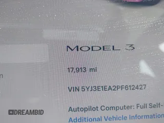 2023 Tesla Model 3 with VIN 5YJ3E1EA2PF612427, listed as a IAAI auction lot 41793756 with 17,913 mi miles and . Bid and sale history available at carsss.com. Image 16.