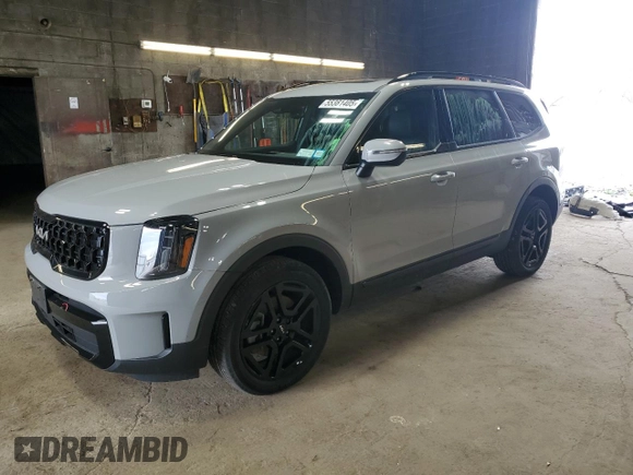 2024 Kia Telluride EX X-Line z VIN 5XYP3DGC3RG427452, wystawiony jako Copart lot #55381405 z przebiegiem 21 614 mil mil oraz Szkody całkowita. Historia ofert i sprzedaży dostępna na DreamBid. Obrazek 1.