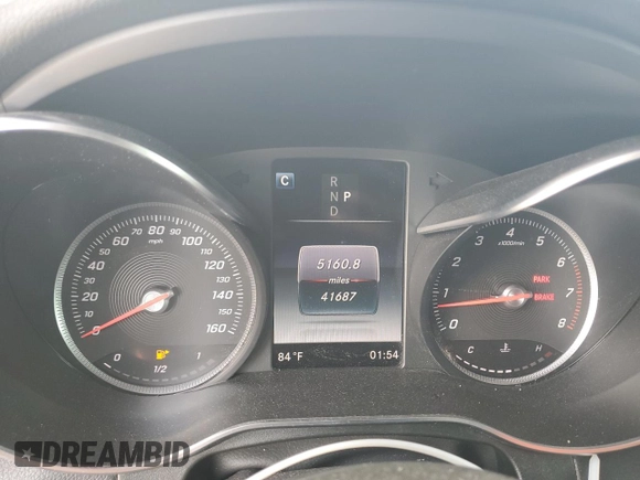 2019 Mercedes-Benz GLC 300 with VIN WDC0G4JBXKV144495, listed as a Copart auction lot 56425665 with 41,687 mi miles and Salvage title. Bid and sale history available at DreamBid. Image 9.