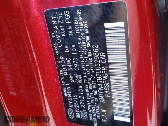 2020 Genesis G80 Sport with VIN KMTFN4JB7LU329862, listed as a Copart auction lot 41621135 with Not provided miles and Non repairable. Bid and sale history available at DreamBid. Image 12.