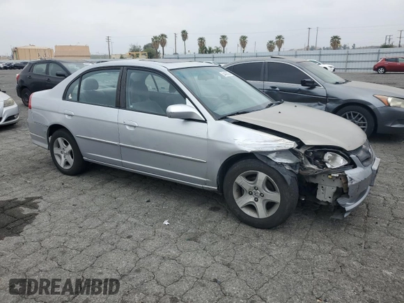 2004 Honda Civic EX with VIN 2HGES26744H506045, listed as a Copart auction lot 54428355 with 175,650 mi miles and Salvage Title. Bid and sale history available at DreamBid. Image 4.
