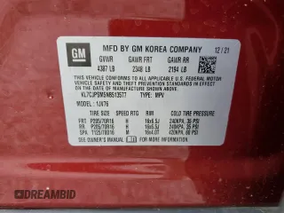 2022 Chevrolet Trax LT with VIN KL7CJPSM5NB513577, listed as a Copart auction lot 51292315 with 41,695 mi miles and Salvage Title. Bid and sale history available at carsss.com. Image 13.