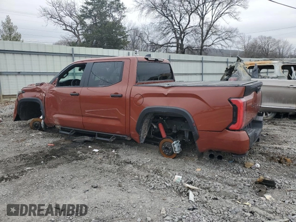 2024 Toyota Tundra TRD Pro Hybrid with VIN 5TFPC5DB6RX076616, listed as a Copart auction lot 43985855 with 7,273 mi miles and Salvage title. Bid and sale history available at DreamBid. Image 2.