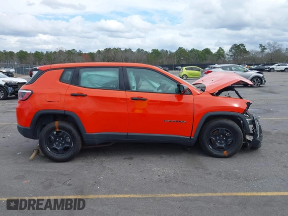 2019 Jeep Compass Sport z VIN 3C4NJCAB6KT658268, wystawiony jako IAAI lot #41698969 z przebiegiem 809 mil mil oraz . Historia ofert i sprzedaży dostępna na DreamBid. Obrazek 12.