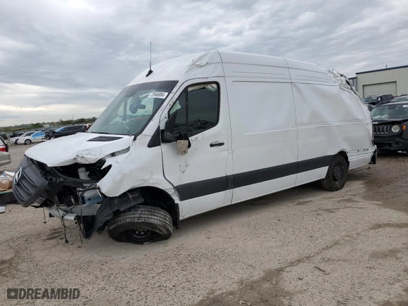 2024 Mercedes-Benz Sprinter Cargo Van with VIN W1Y4NDHY9RT191364, listed as a Copart auction lot 72646884 with 0 mi miles and Salvage Title. Bid and sale history available at carsss.com. Image 1.