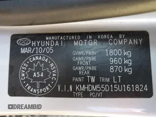 2005 Hyundai Elantra with VIN KMHDM55D15U161824, listed as a Copart auction lot 70708374 with 146,974 mi miles and Clean title. Bid and sale history available at DreamBid. Image 12.