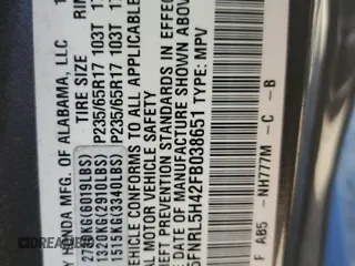 2015 Honda Odyssey EX z VIN 5FNRL5H42FB038651, wystawiony jako Copart lot #58861135 z przebiegiem 98 358 mil mil oraz Szkoda całkowita • Salvage title. Historia ofert i sprzedaży dostępna na DreamBid. Obrazek 14.