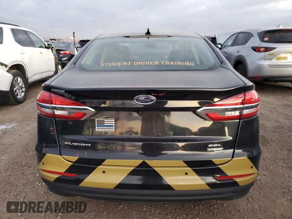 2020 Ford Fusion Hybrid SEL with VIN 3FA6P0MU4LR162162, listed as a Copart auction lot 83429844 with 85,380 mi miles and Salvage Title. Bid and sale history available at carsss.com. Image 6.