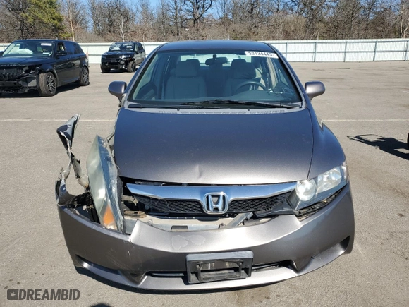 2009 Honda Civic Sdn LX with VIN 19XFA165X9E037741, listed as a Copart auction lot 53134445 with 50,101 mi miles and Salvage Title. Bid and sale history available at carsss.com. Image 5.