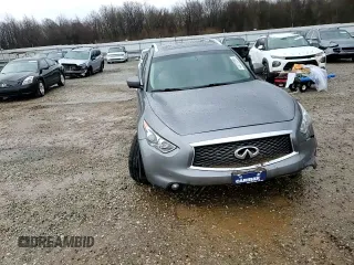 2017 Infiniti QX70 with VIN JN8CS1MW7HM410458, listed as a Copart auction lot 43272385 with 106,311 mi miles and Salvage title. Bid and sale history available at DreamBid. Image 12.