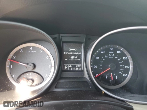 2014 Hyundai Santa Fe z VIN 5XYZTDLB9EG195651, wystawiony jako Copart lot #61422625 z przebiegiem 61 128 mil mil oraz Szkoda całkowita • Salvage title. Historia ofert i sprzedaży dostępna na DreamBid. Obrazek 9.