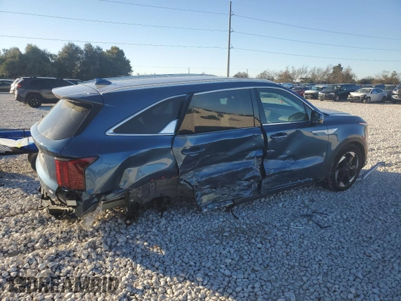 2025 Kia Sorento Hybrid EX with VIN KNDRHDJG9S5289243, listed as a Copart auction lot 84299744 with 7,406 mi miles and Salvage Title. Bid and sale history available at carsss.com. Image 3.