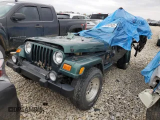 2000 Jeep Wrangler Sahara with VIN 1J4FA59SXYP785570, listed as a Copart auction lot 44707525 with 0 mi miles and Non Repairable. Bid and sale history available at carsss.com. Image 1.