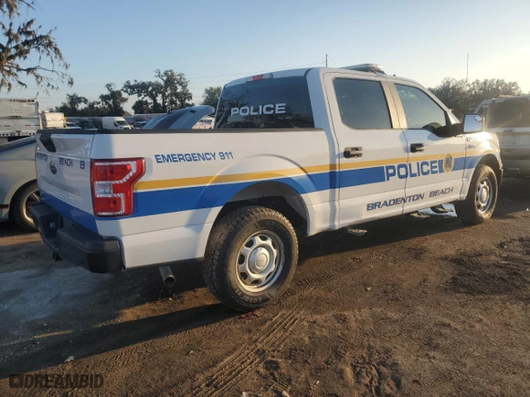 2020 Ford F-150 XL with VIN 1FTEW1EB9LFB37556, listed as a Copart auction lot 83893714 with 48,048 mi miles and Salvage Title. Bid and sale history available at carsss.com. Image 3.