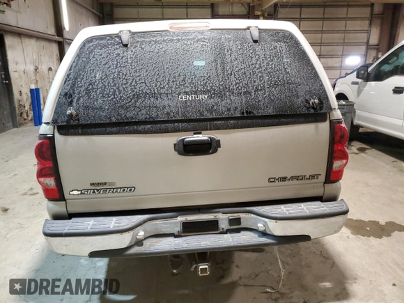 2005 Chevrolet Silverado 1500 Work Truck with VIN 1GCEC14Z45Z225343, listed as a Copart auction lot 41591285 with 260,466 mi miles and Salvage Title. Bid and sale history available at carsss.com. Image 6.