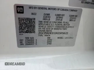 2022 Chevrolet Silverado 1500 RST with VIN 2GCPADED1N1505622, listed as a Copart auction lot 41805015 with 27,575 mi miles and Salvage Title. Bid and sale history available at DreamBid. Image 13.