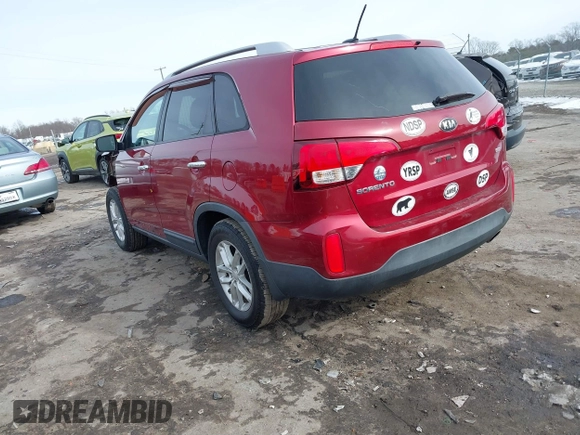 2014 Kia Sorento LX with VIN 5XYKT4A7XEG482738, listed as a IAAI auction lot 41295018 with 64,080 mi miles and . Bid and sale history available at carsss.com. Image 3.