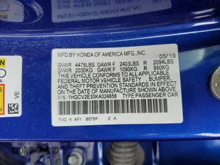 2019 Honda Accord Sport with VIN 1HGCV2E30KA024858, listed as a Copart auction lot 45764745 with 75,895 mi miles and Salvage title. Bid and sale history available at DreamBid. Image 14.