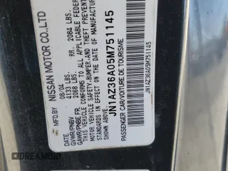2005 Nissan 350Z Touring with VIN JN1AZ36A05M751145, listed as a Copart auction lot 47348945 with 139,477 mi miles and Salvage title. Bid and sale history available at DreamBid. Image 12.