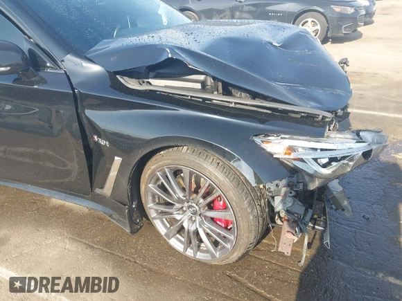 2017 Infiniti Q60 Red Sport 400 with VIN JN1FV7EL1HM700124, listed as a IAAI auction lot 41789570 with 140,841 mi miles and . Bid and sale history available at carsss.com. Image 19.