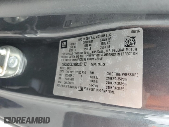 2016 Chevrolet Colorado 2WD LT z VIN 1GCHSCE3XG1325177, wystawiony jako Copart lot #61148515 z przebiegiem 118 279 mil mil oraz Szkoda całkowita • Salvage title. Historia ofert i sprzedaży dostępna na DreamBid. Obrazek 13.