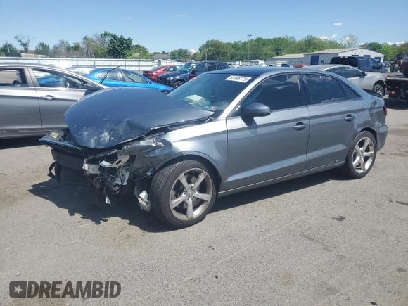 2015 Audi A3 Premium with VIN WAUACGFF5F1084672, listed as a Copart auction lot 55898775 with Not provided miles and Salvage title. Bid and sale history available at DreamBid. Image 1.