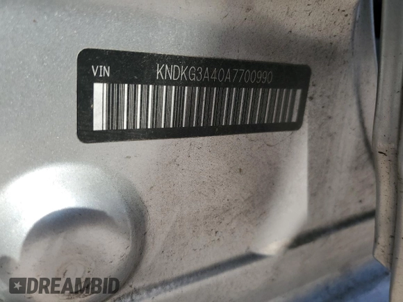 2010 Kia Sportage LX with VIN KNDKG3A40A7700990, listed as a Copart auction lot 48941505 with 38,182 mi miles and Salvage Title. Bid and sale history available at carsss.com. Image 16.