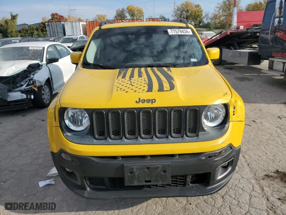 2017 Jeep Renegade Altitude with VIN ZACCJABH9HPF11117, listed as a Copart auction lot 77579434 with 108,347 mi miles and Salvage Title. Bid and sale history available at carsss.com. Image 5.