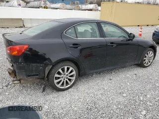 2006 Lexus IS 250 with VIN JTHCK262862007334, listed as a Copart auction lot 52905705 with 210,695 mi miles and Salvage Title. Bid and sale history available at DreamBid. Image 3.